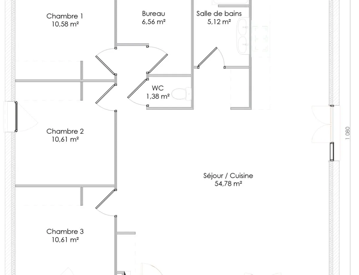 Plan HOME 1.100 — 100 m²