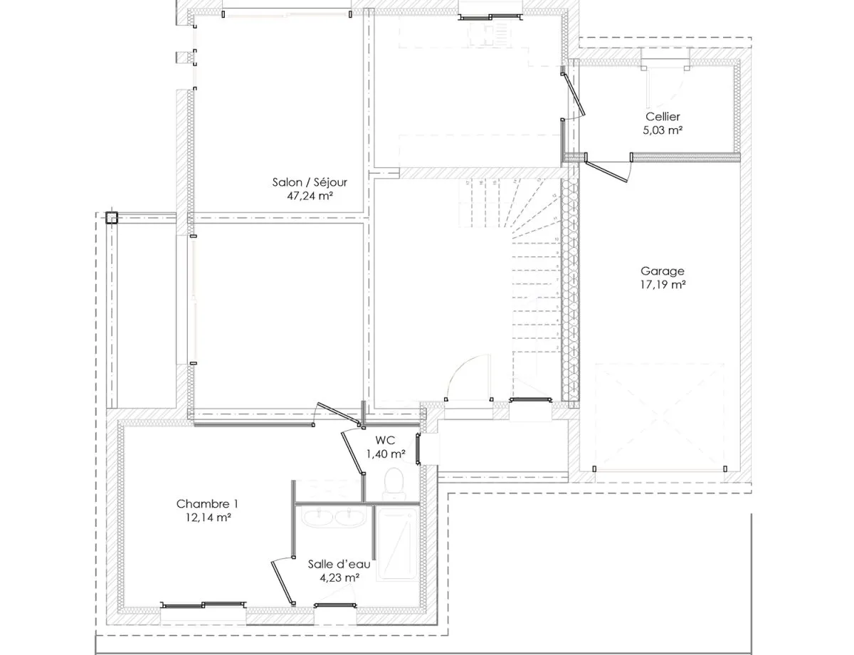 Plan BELLA-V1-100 — 100 m²