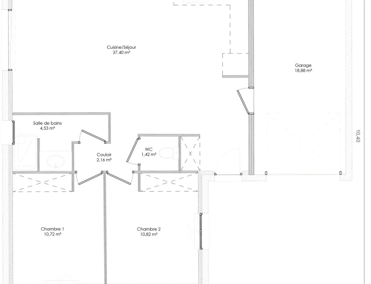 Plan LISA-V1-70 — 70 m²