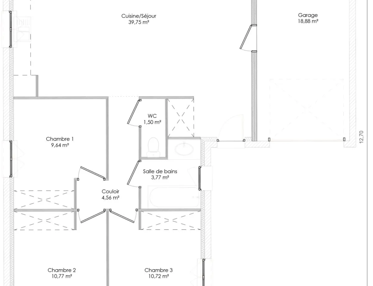 Plan LISA-V2-80 — 80 m²
