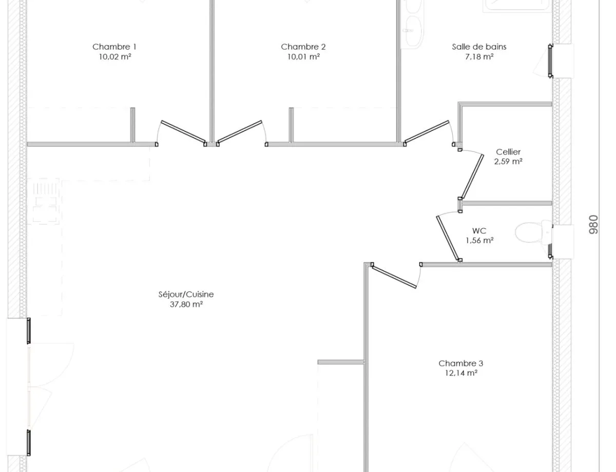 Plan HOME 3 — 81 m²