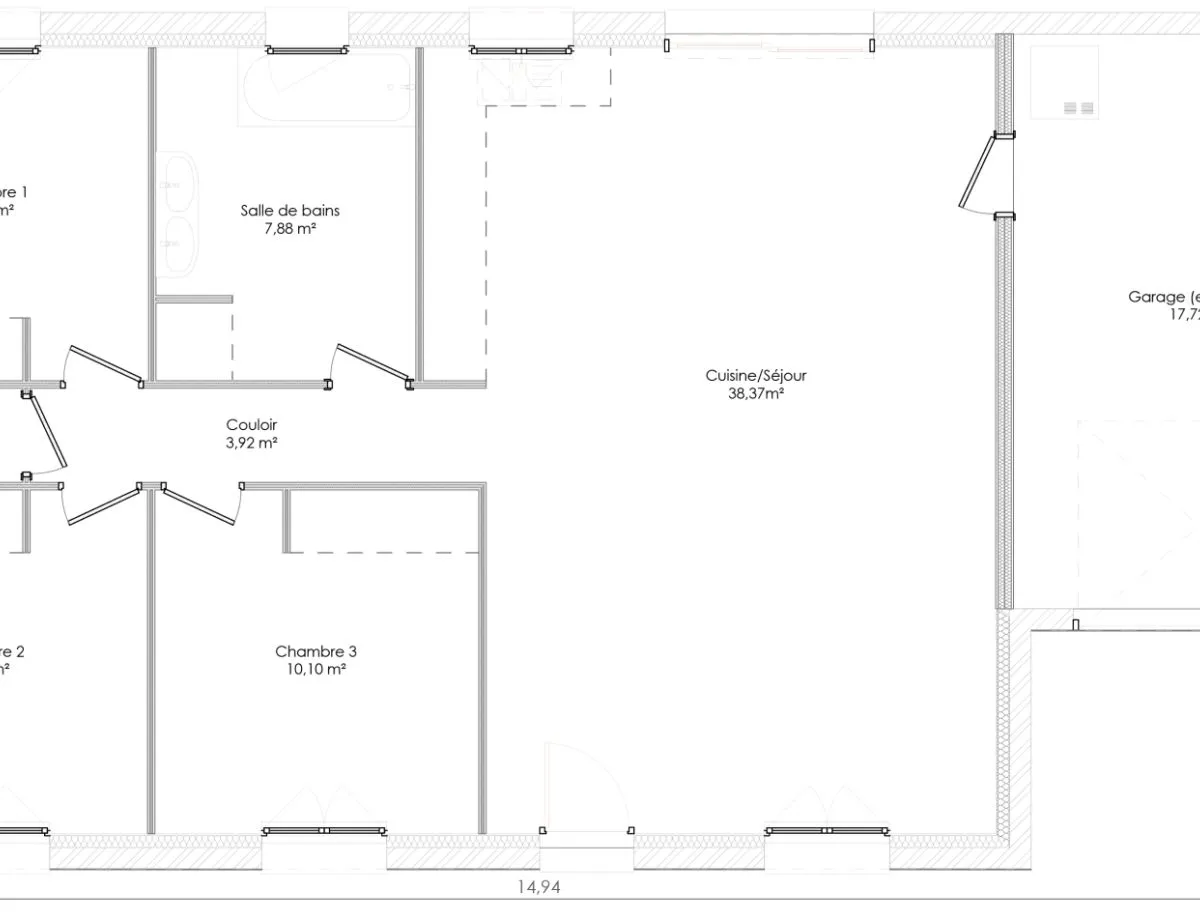 Plan CAMILLE-V1-80 — 80 m²