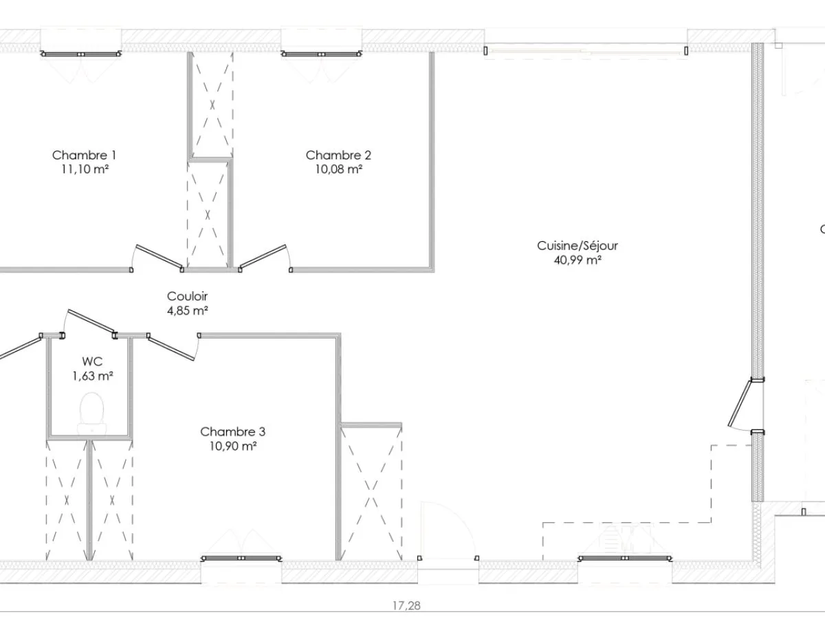 Plan CAMILLE-V1-100 — 100 m²