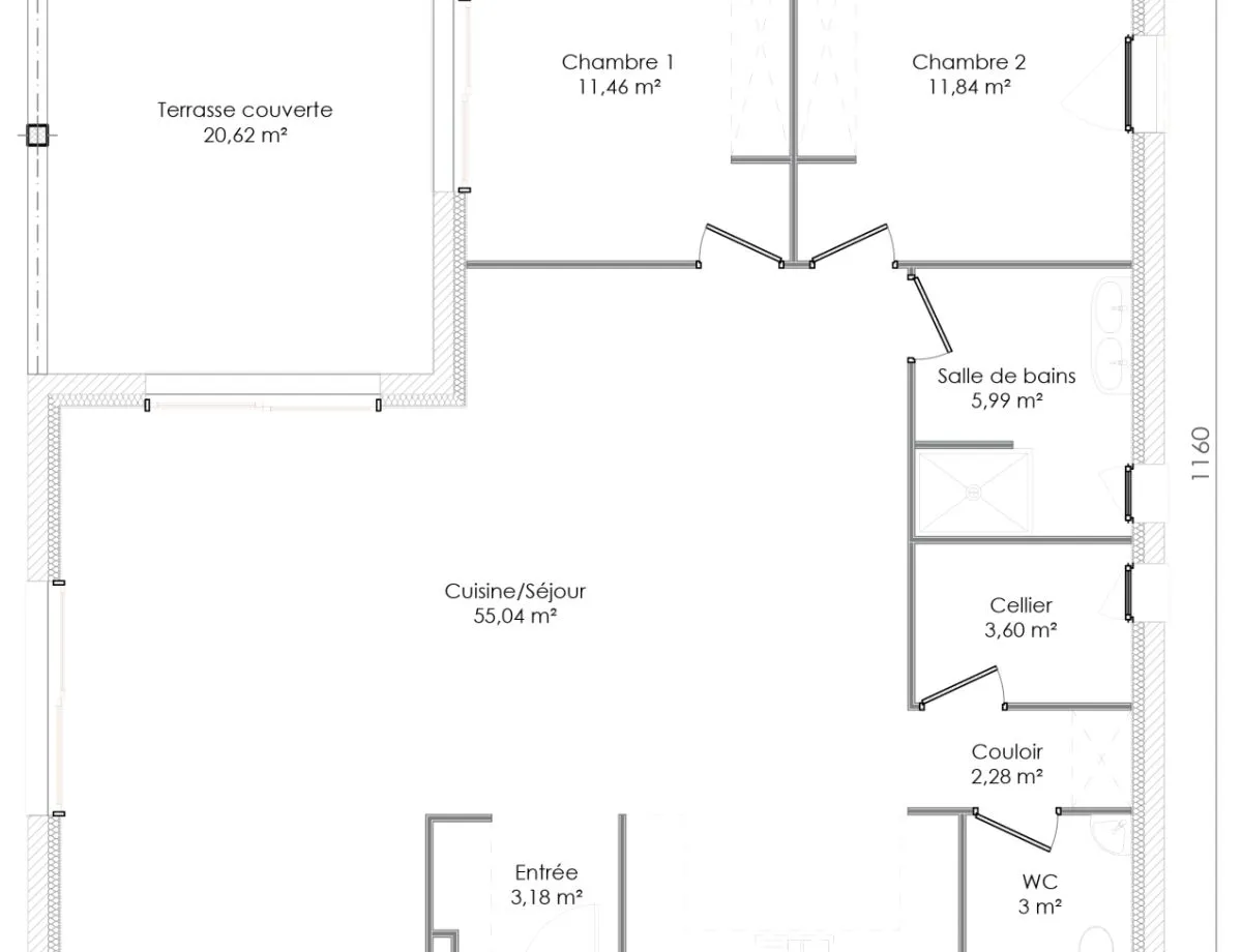 Plan CHLOE — 96 m²
