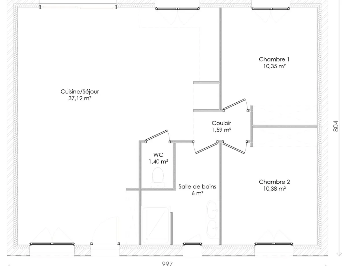 Plan ELODIE — 66 m²