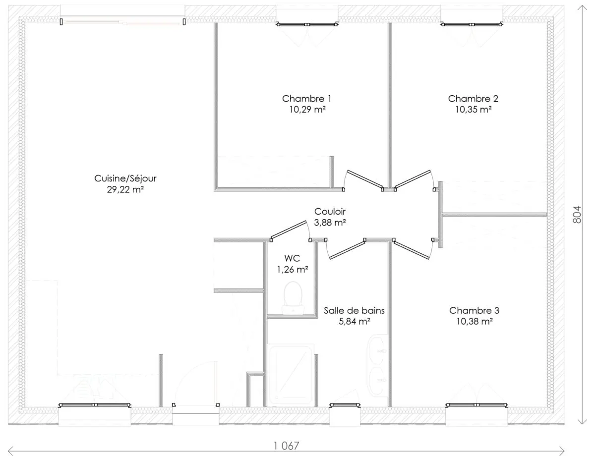 Plan ELODIE — 70 m²