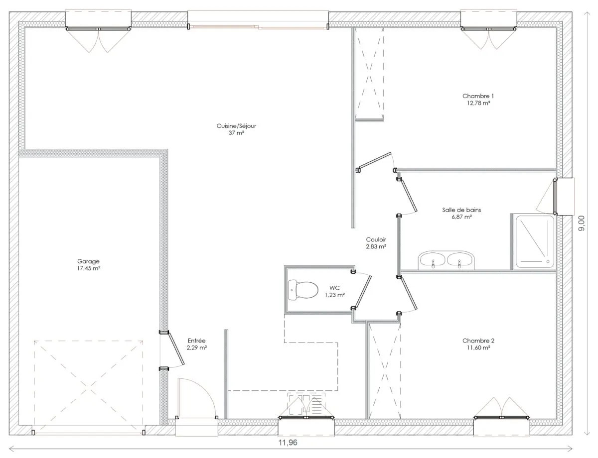 Plan SOPHIE — 70 m²