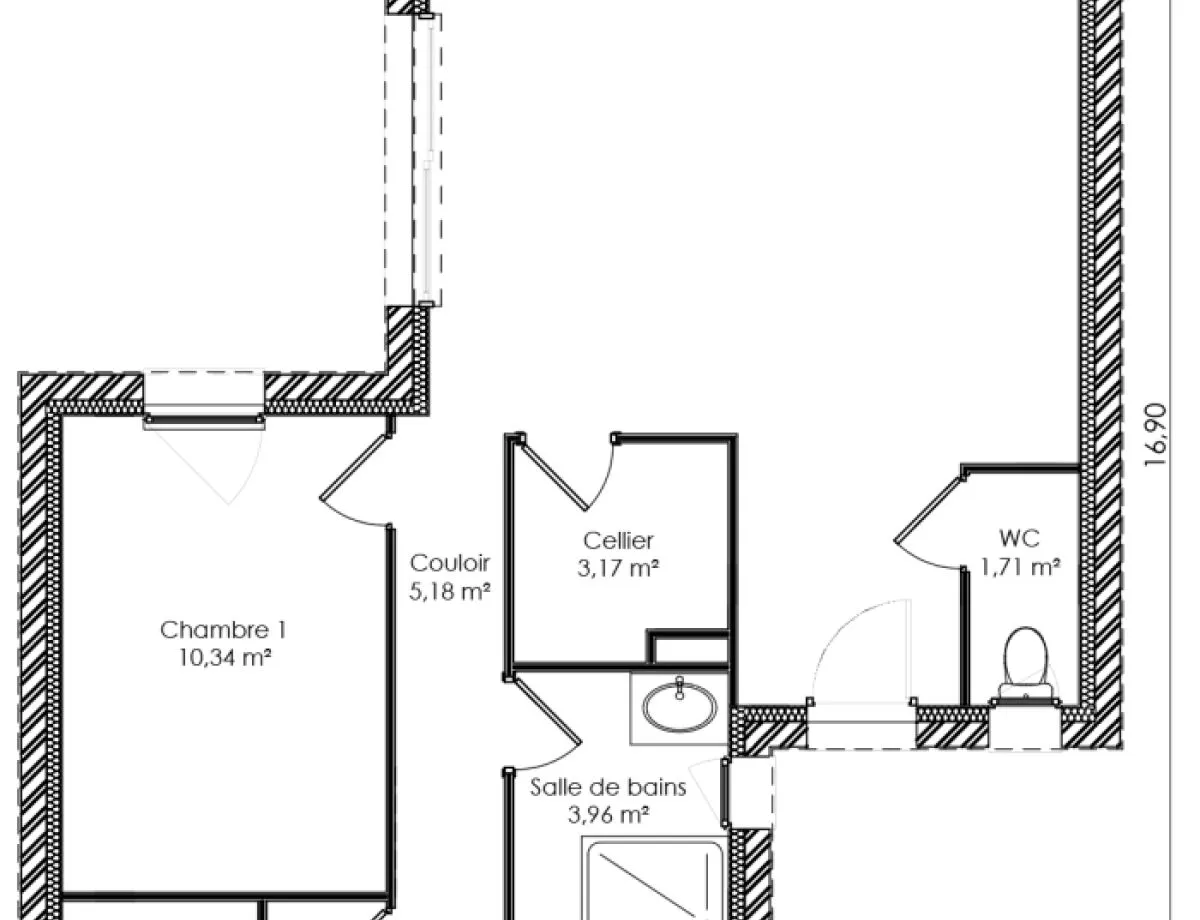 Plan SLIM SANS GARAGE — 104 m²