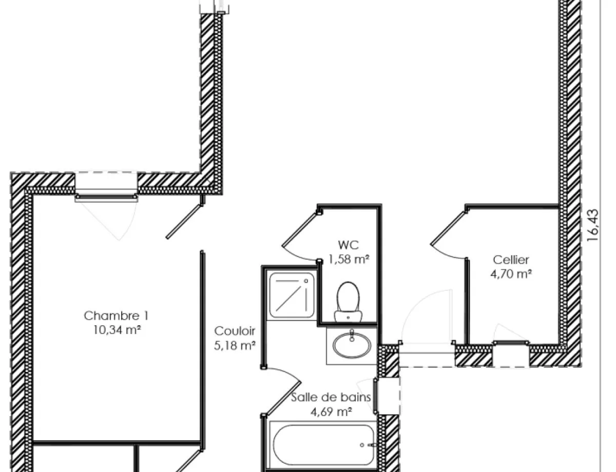 Plan SLIM SANS GARAGE — 89 m²