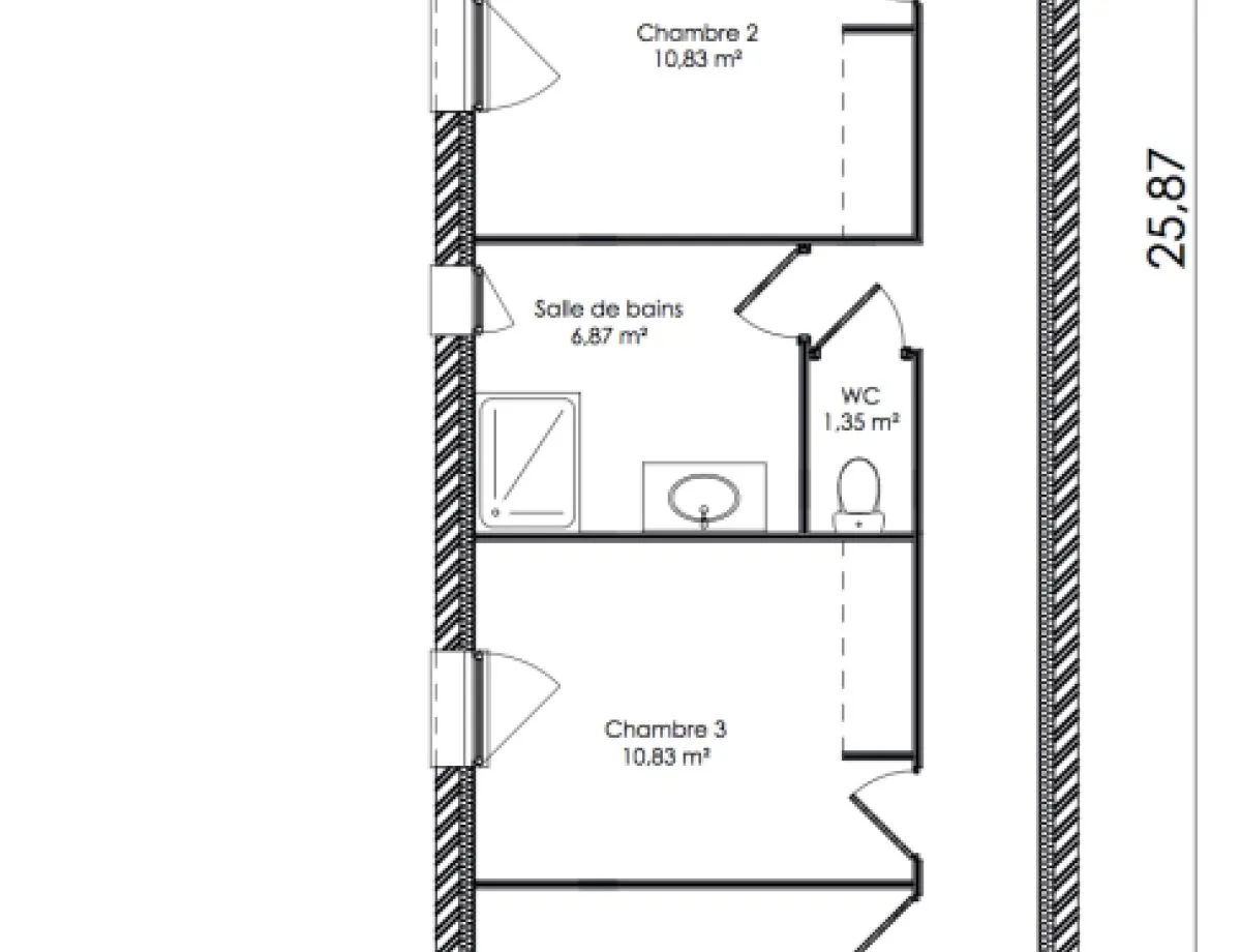 Plan SLIM AVEC GARAGE — 125 m²