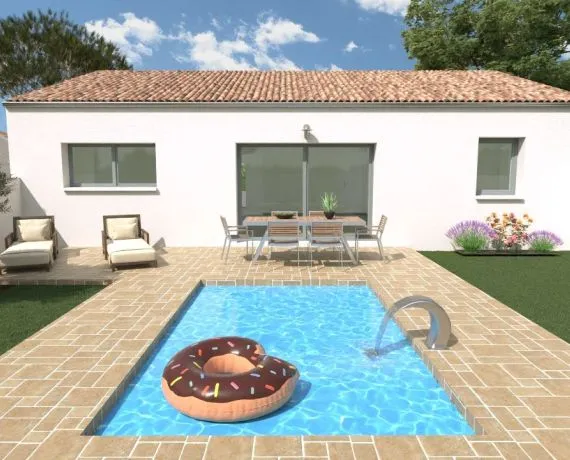 Projet de construction d'une maison 3 chambres avec terrain à LE GUE-D'ALLERE (17)
