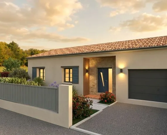 Projet de construction d'une maison 88.83 m² avec terrain à MAZERAY (17)